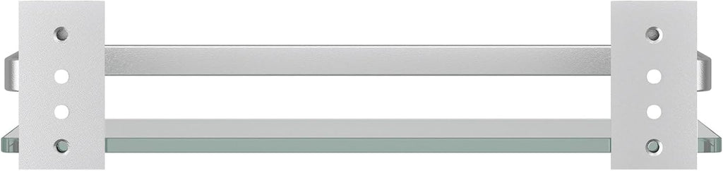 Danpoo Clear Tempered Glass Wall Shelf, Wall-Mounted Organizer for Bathroom, Kitchen(Matte Silver)