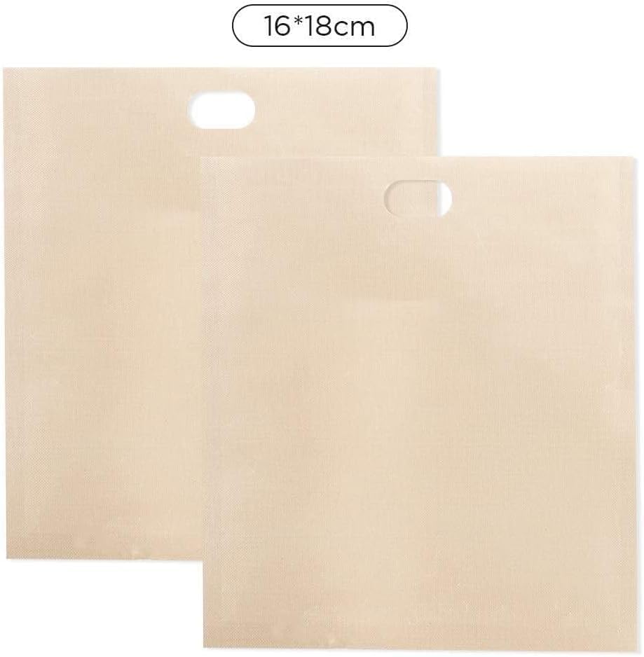 2 Pcs Yellow Toaster Bags for Grilled Cheese Sandwiches Baked Toast Food Bags Made Easy Reusable Size 16 * 18cm Comfortable and Environmentally Toaster Oven Cookware