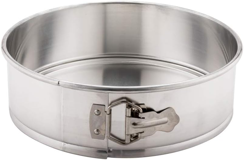 Restaurantware Met Lux 9 Inch Round Cake Pan 1 Springform Springform Pan - Removable Bottom Release Latch Silver Aluminum Cheesecake Pan For Baking Desserts
