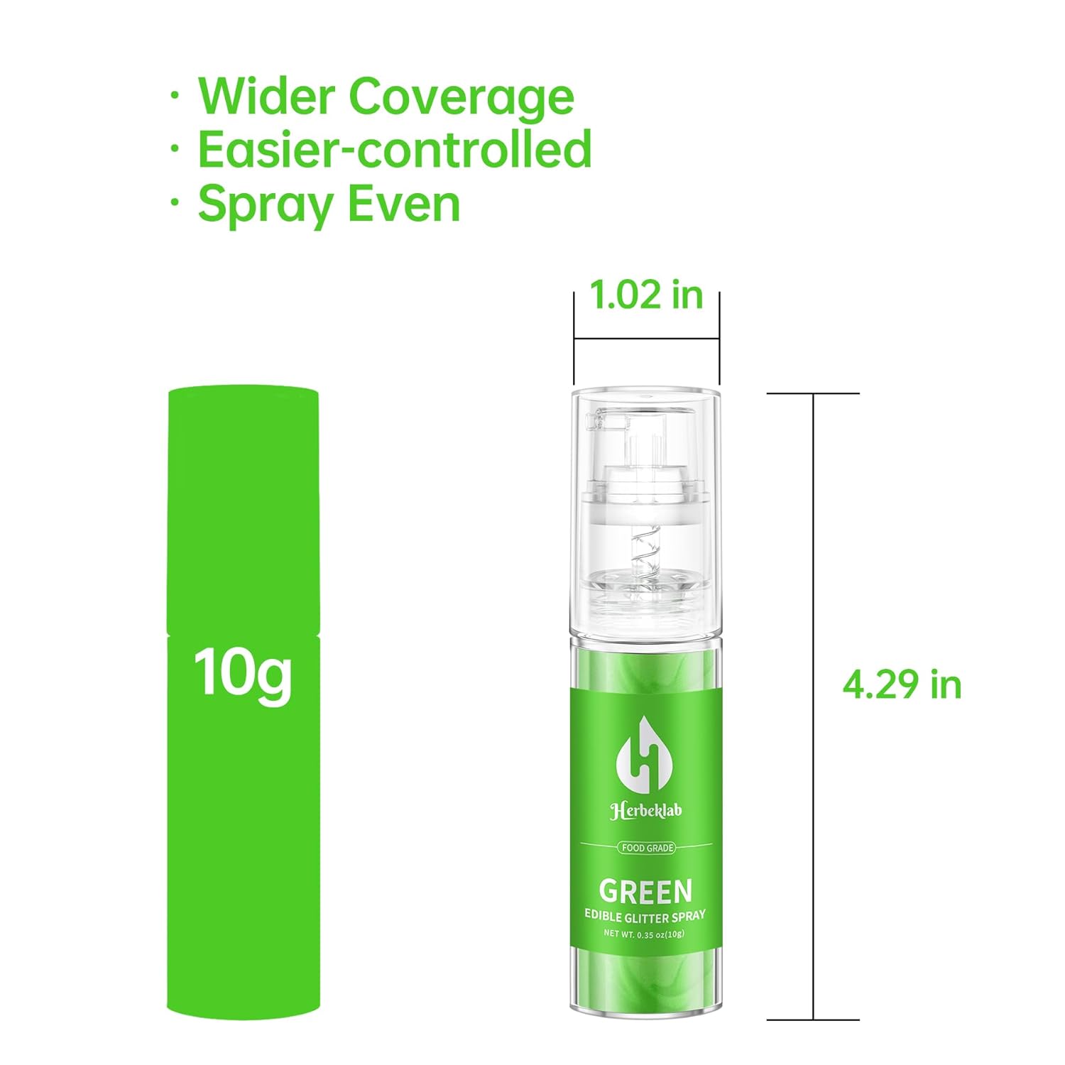 Green Edible Glitter Spray - 10g Edible Green Glitter for Cakes Food Grade Drink Glitter for Cocktails Chocolate Cake Pop Strawberry