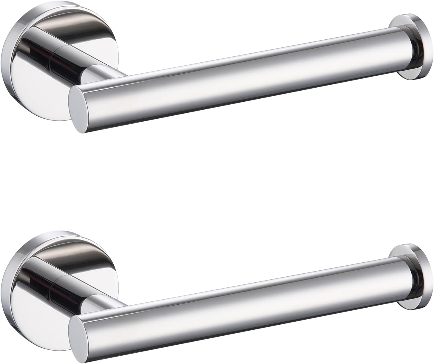 TASTOS Toilet Paper Holder SUS304 Stainless Steel Round Size Polished Chrome 2 Pack