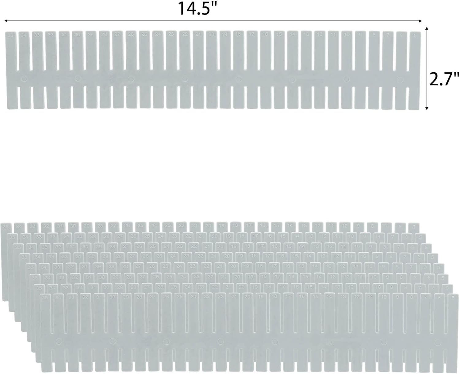 acDesign 40Pcs Grid Drawer Dividers, Adjustable Drawer Organizer for Socks, Underwear, Lingerie, Makeup, Bedroom Office Kitchen Storage (Grey)