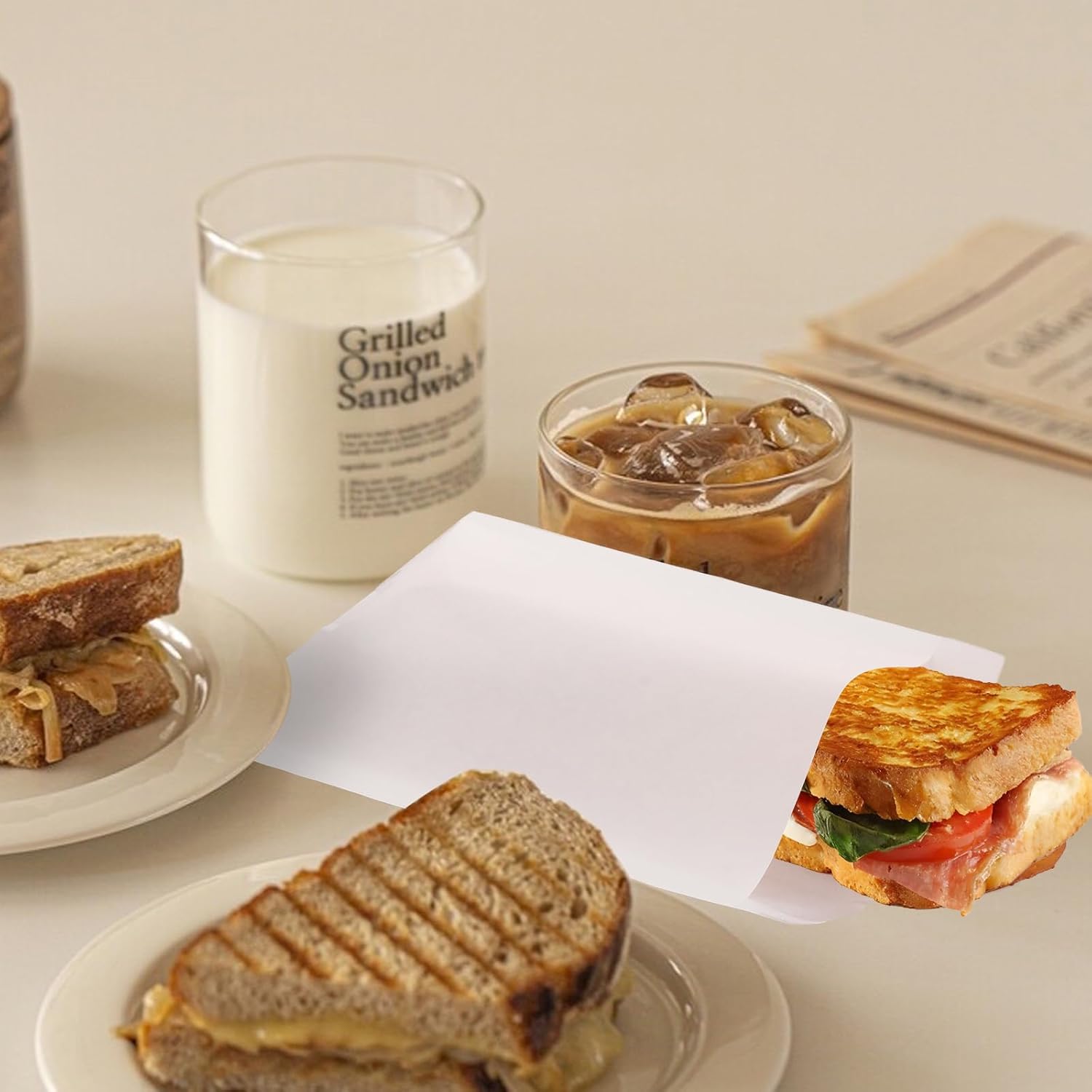 800 Pack Wax Paper Sandwich Bags 8x6 inch Wax Paper Bags, Greaseproof Bags Paper Cookie Bag for Food, Sandwich, Snacks, Cookie, Candies and More