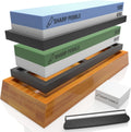 Sharp Pebble Knife Sharpening Stones Kit with 1000/6000 and 3000/8000 Grit with Flattening Stone & Angle Guide