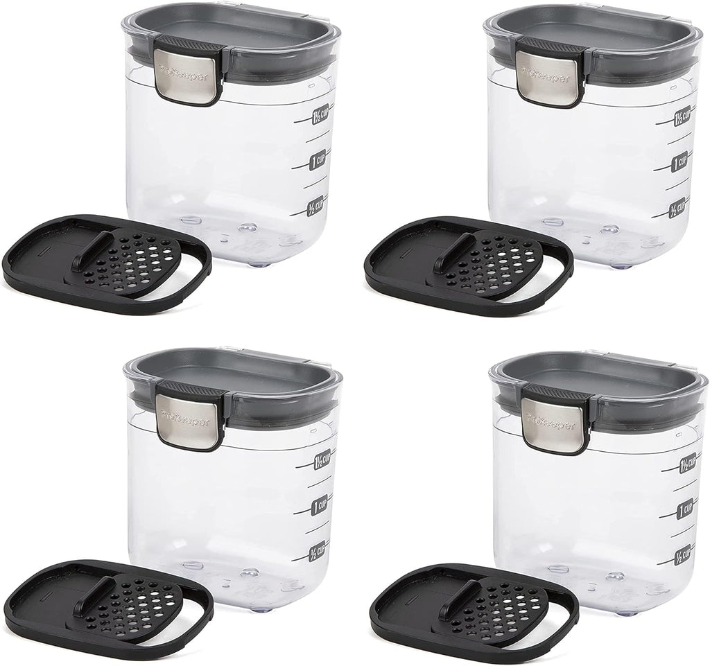 Progressive PKS-401 1.5 Cup Mini Prokeeper+ Airtight Silicone Seal Storage Container Great For Spices & Baking Acessories (4- Piece)