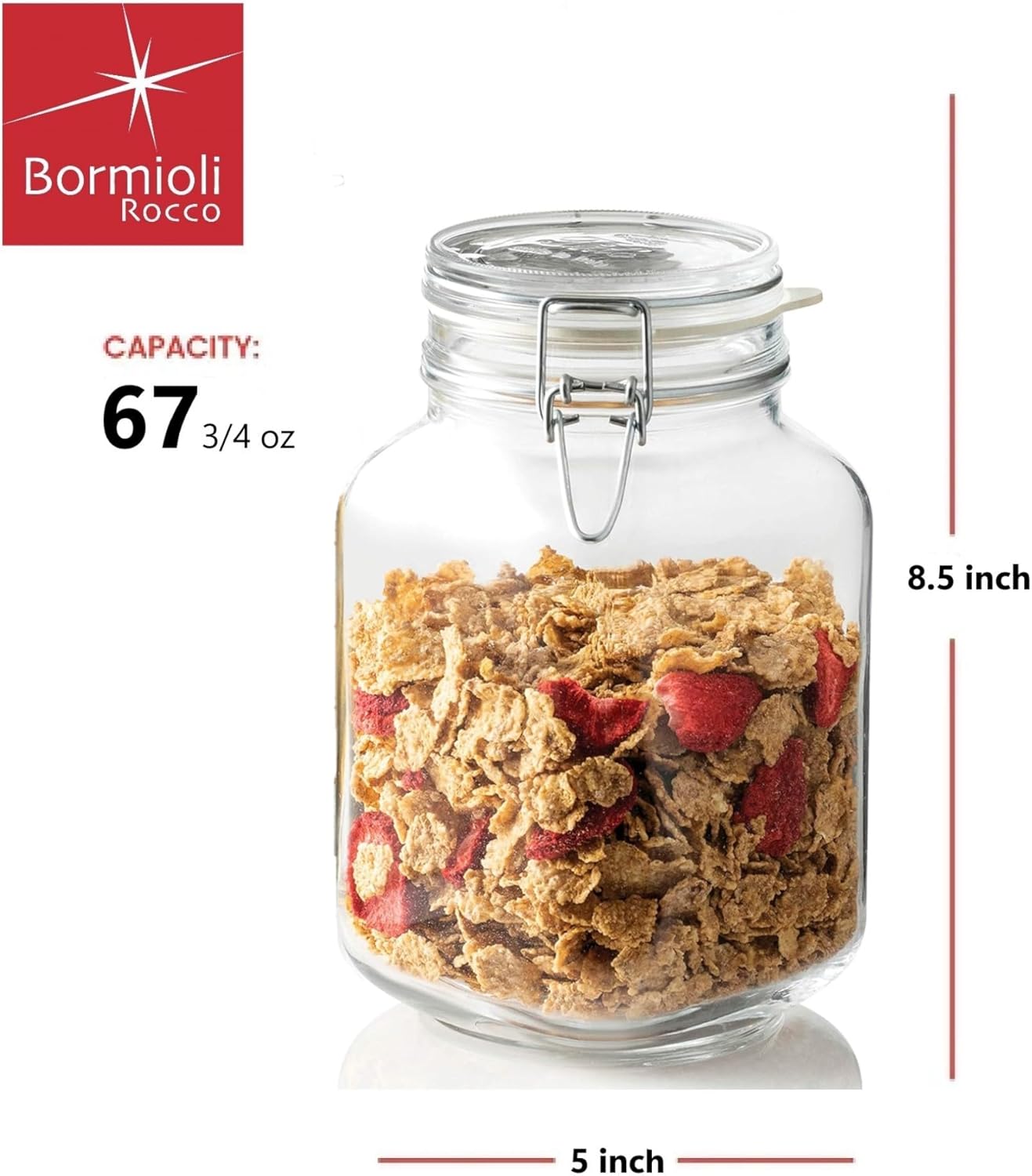 Bormioli Rocco SYNCHKG017035 Fido Glass Canning Jar Italian