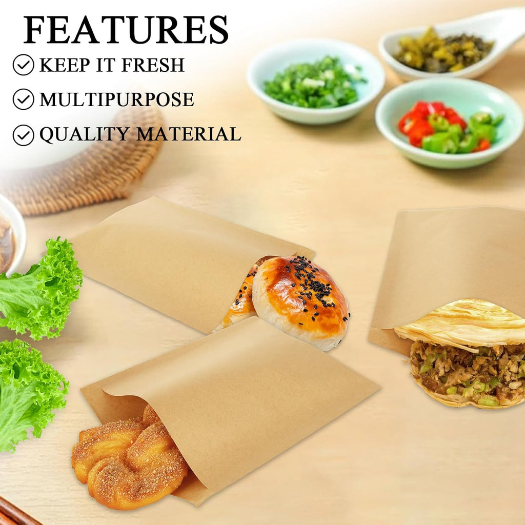 800 Pack Wax Paper Sandwich Bags 8x6 inch Wax Paper Bags, Greaseproof Bag Paper Cookie Bags Bakery Wax Bag for Food, Sandwich, Snacks, Cookie, Candies and More