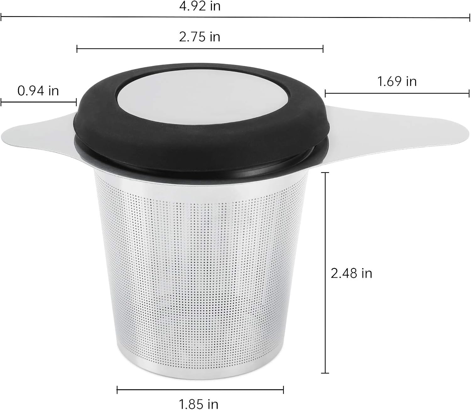 Two Pack Tea Infuser Basket Stainless Steel Tea Strainer Tea Filter With Small Strainer And Lid Tea Diffuser For Loose Tea Superior Brewing Experience (Two pack silver)