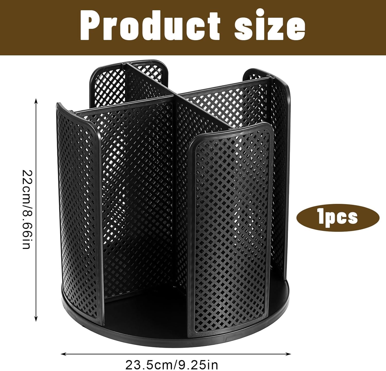 1 Pcs Rotating Paper Cup Dispenser, Cup Holder with 4 Compartments, Disposable Coffee Cup Dispenser Removable, Plastic Cup Storage & Lid Holder for Countertops, Kitchen, Coffee Stations (Black)