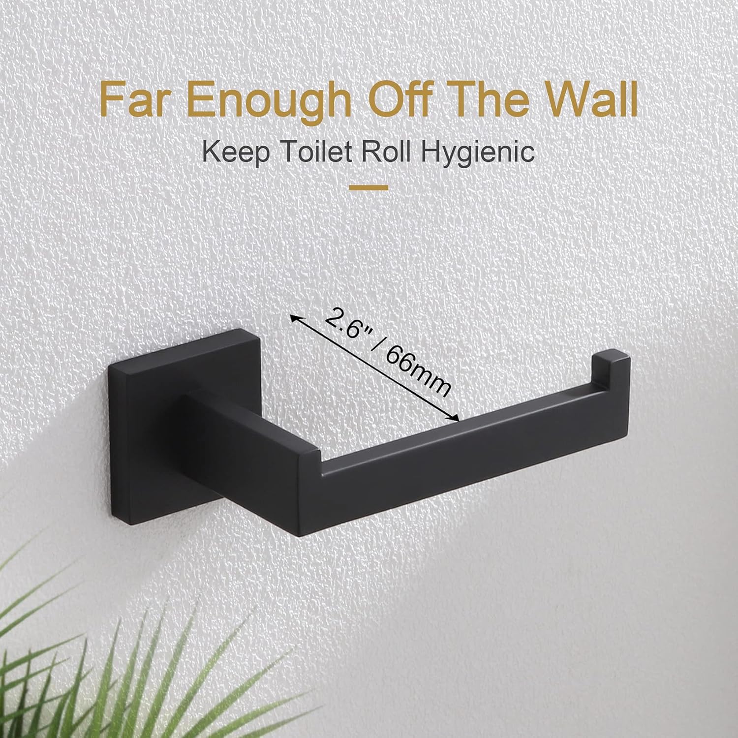 KOKOSIRI Black Toilet Paper Holders Bathroom Toilet Paper Roll Holder SUS304 Stainless Steel Contemporary Wall Mounted, Matte Black, B2003BK