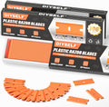 DIYSELF 300 Pack Plastic Razor Blades - Blade Replacement for Plastic Razor Blade Scraper - Plastic Blades for Floors, Glass, Metal - Stains and Adhesives Romovel
