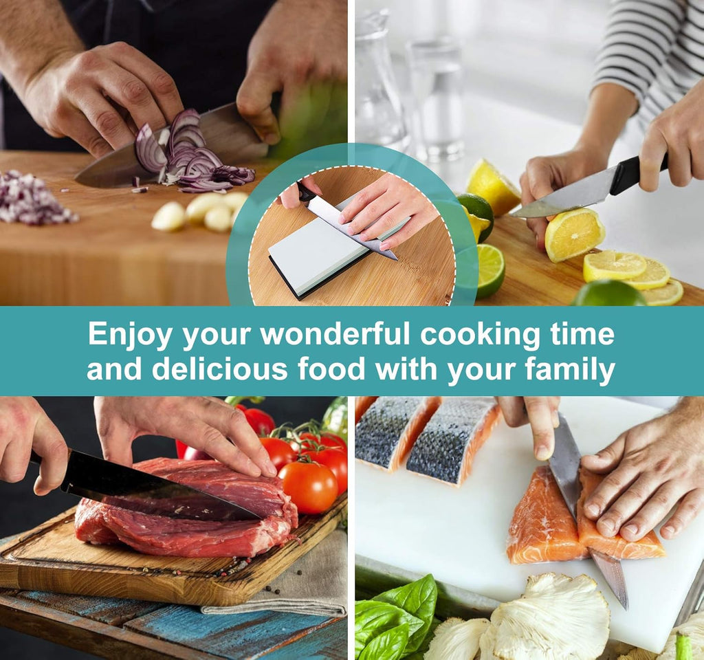 Knife Sharpening Stone 400/1000 Whetstone Sharpening Stone with Non-Slip Rubber Base for Kitchen, Hunting, and Pocket Knives or Blades