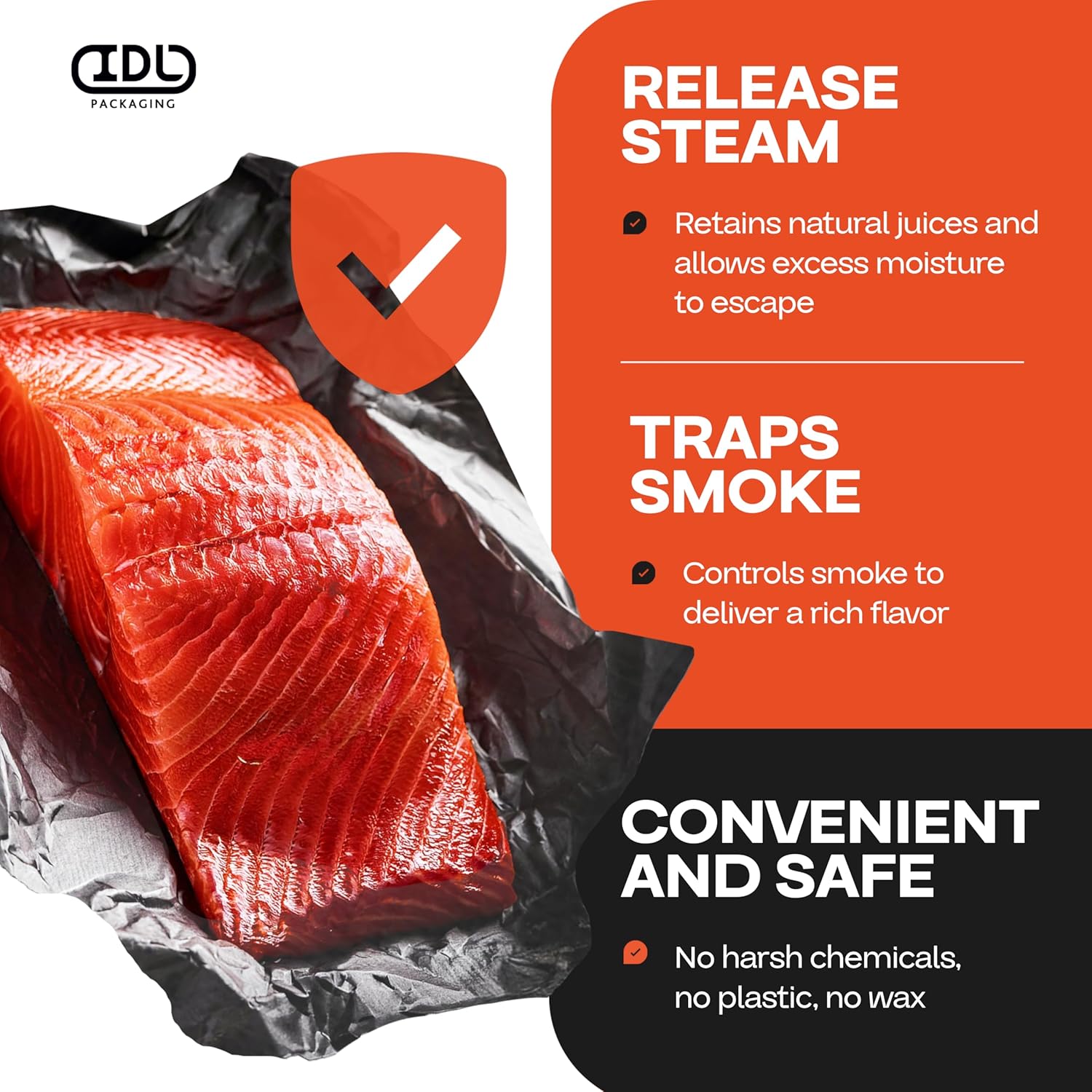 Black Butcher Paper 18" x 12000" (1000 feet) - USA-Made Natural Butcher Paper Roll for Meat and Fish - Uncoated, Unwaxed & Food-Grade Material for Grilling - BBQ Papers for Smoking by IDL Packaging