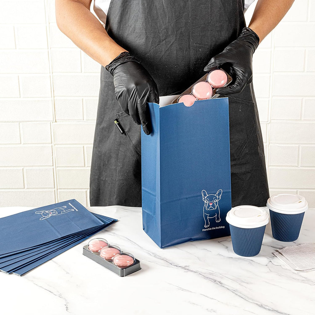 Bag Tek 12 LB Disposable Lunch Bags, 100 Sturdy Take Out Bags - Flat Bottom, Great For Restaurants, Cafes, And Bakeries, Frenchie Paper Popcorn Bags, Versatile, For Grocery - Restaurantware