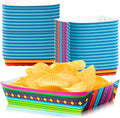 Mexican Taco Nights Food Trays 100Pcs Hispanic Heritage Month Mexican Nacho Popcorn Assembled Trays Snack Candy Holder Disposable Paper Plates Birthday Carnival Party Picnic Food Containers