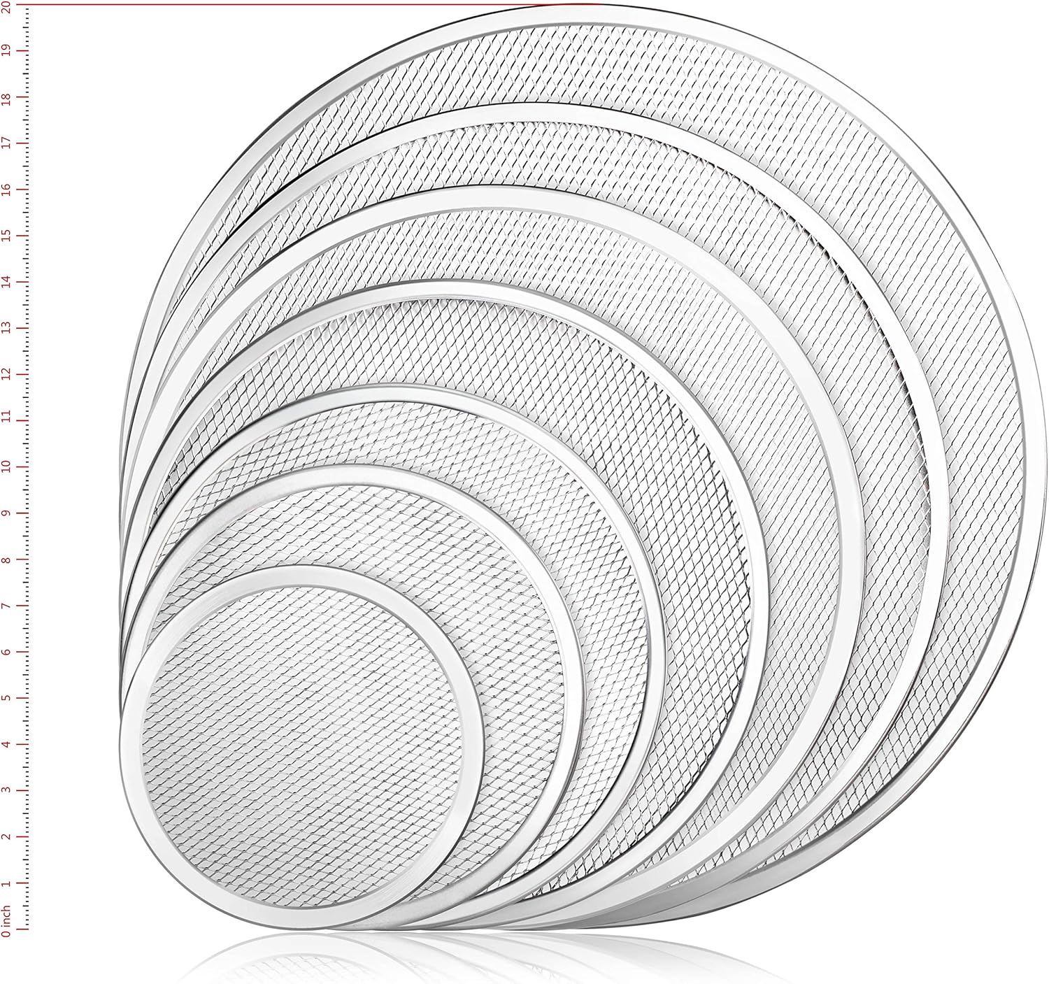 New Star Foodservice Restaurant-Grade Aluminum Pizza Baking Screen, Seamless (14-Inch (Pack of 6))